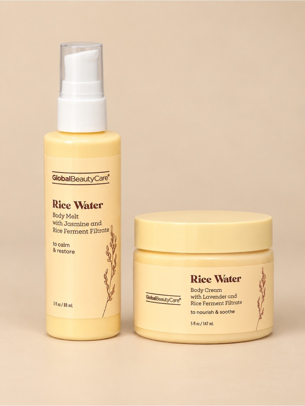 GlobalBeautyCare Rice Water Body Melt & Cream Set